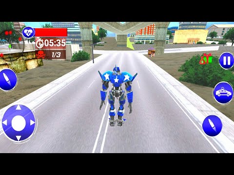 US Police Car Transform Robot War Rescue 2020 - Android Gameplay
