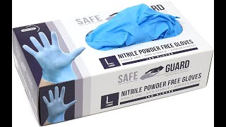 Safe Guard Blue Nitrile Disposable Gloves (50 Pairs/Large)