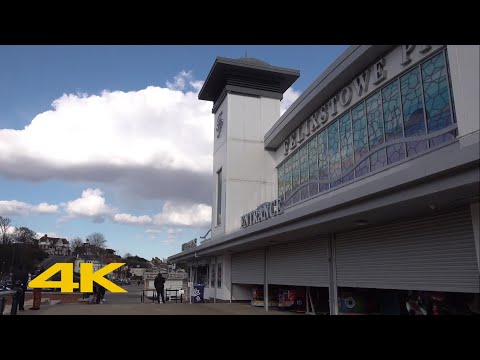 Felixstowe Walk: Town Centre & Beach【4K】