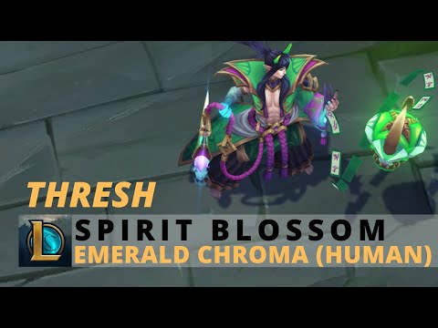 Spirit Blossom Thresh Human Form Emerald Chroma - League Of Legends