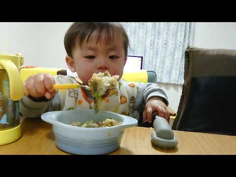 Infant food: Mao eggplant bowl 🍆Baby eating Mao eggplant👶🍆【幼児食：麻婆茄子丼🍆】