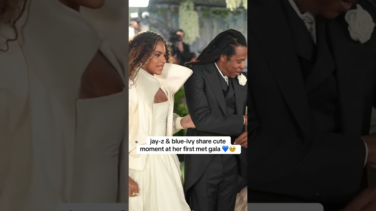 #blueivy & #jayz share a cute moment at her first #metgala 💙🥺