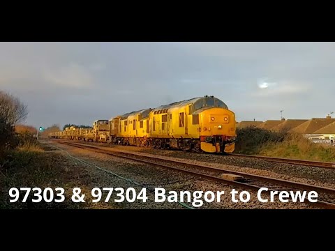 Prestatyn 14.1.2019 - Network Rail 97303 & 97304 on engineering train Class 37 97