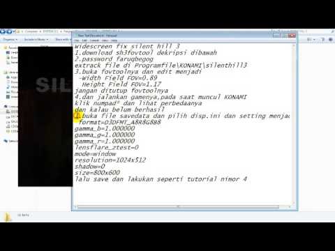 tutorial game silent hill 3 widescreen 100% berhasil