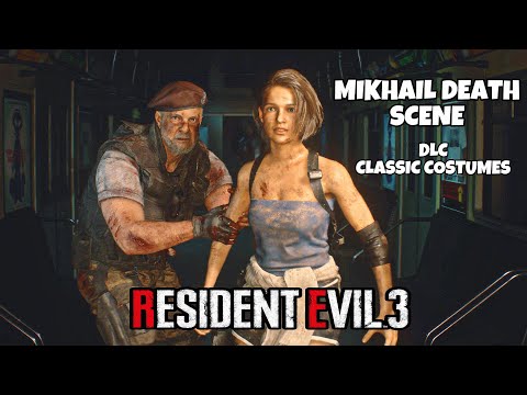 RESIDENT EVIL 3 Remake / Mikhail Death Scene / DLC Classic Costumes / PS4 PRO