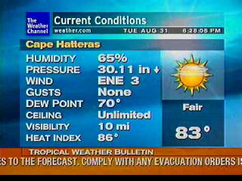 Cape Hatteras, NC Weatherstar XL - Calm before Earl - 8/31/2010