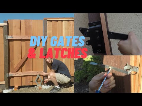 DIY Fence part 2: Two Privacy Fence Gates and 3 Different Gate Latches