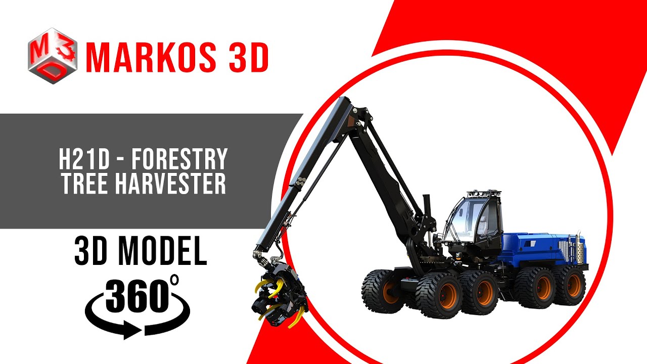 H21D Forestry Harvester 3D Model