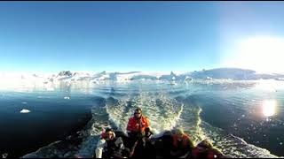 Navegación entre témpanos en Antártida en 360º