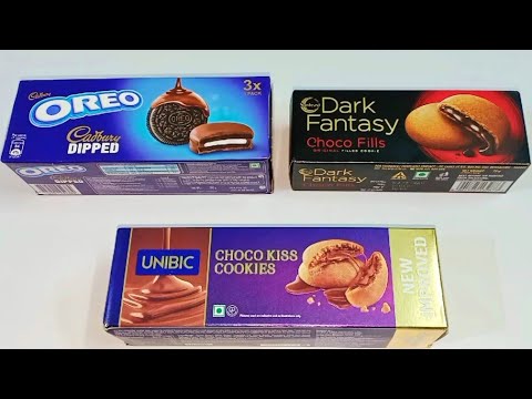 Cadbury Oreo Dipped Vs Dark Fantasy Choco Fills Vs Unibic Choco Kiss Cookies |