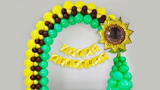 Sunflower Theme Table Balloon Arch