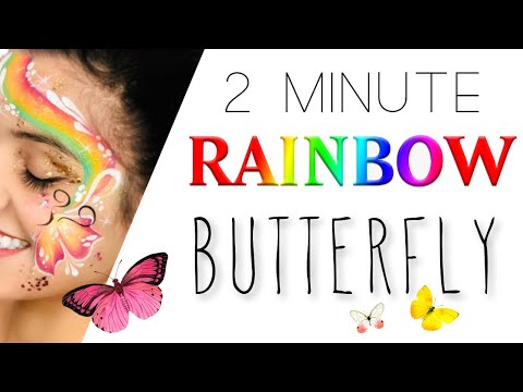 Rainbow Butterfly Face Paint Tutorial