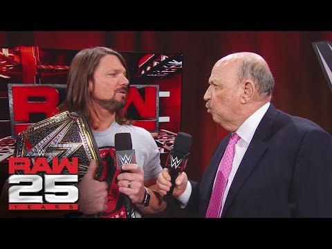"Mean" Gene Okerlund interviews AJ Styles: Raw 25, Jan. 22, 2018