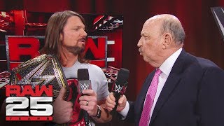 &quot;Mean&quot; Gene Okerlund interviews AJ Styles: Raw 25, Jan. 22, 2018