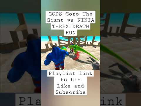GODS Goro The Giant vs NINJA T-REX DEATH RUN - 🦖 Animal Revolt Battle Simulator 🦕 #arbs #shorts