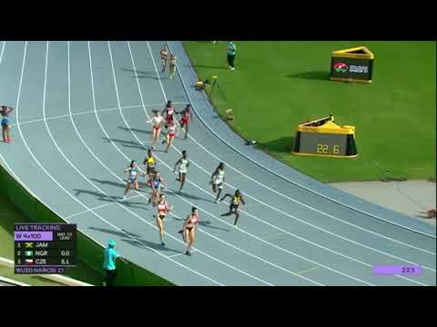 Jamaica WINS GOLD in Women's 4x100m Relay Finals 42 94s World U20 Championships