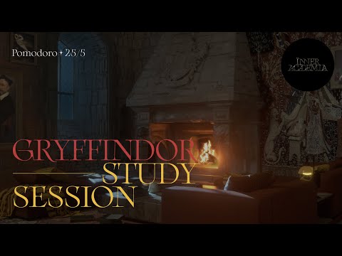 Study at the Gryffindor Common Room ❤️🗝️💛 Pomodoro 25/5 🔔  2 hrs
