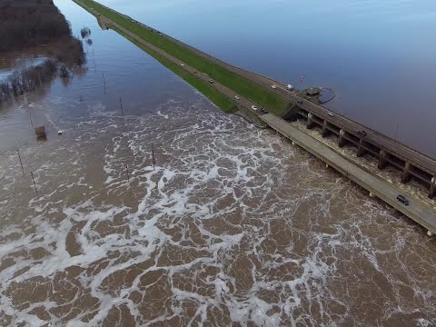 Drone video of flooding from the Pearl River