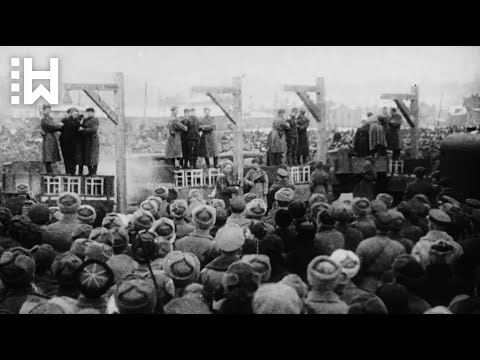 Massenhinrichtung von NS-Soldaten, die zehntausende Männer, Frauen und Kinder in Charkiw töteten