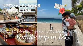 【旅行vlog】伊豆・下田  0才&２才の子連れ ゆっくり楽しむプチ旅行✈︎  ｜伊豆シャボテン動物公園・海・温泉旅館