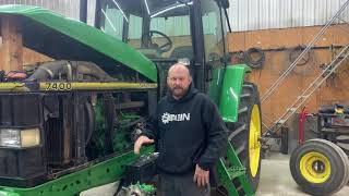 John Deere 7400 injection pump removal