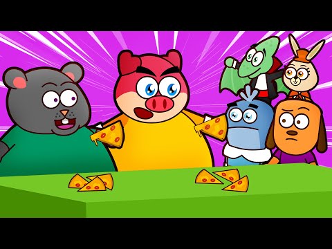 Dogo e Ratch com Turma do Flonk na Disputa de quem come mais Pizza 🍕 | Desenho Animado