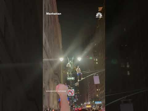 Fireworks go off over New York City as fans celebrate Knicks NBA championship