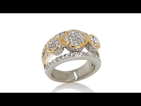 Emma Skye Jewelry Designs 3 Crystal Station 2Tone Ring