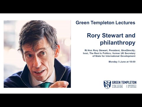 Rory Stewart and philanthropy - YouTube