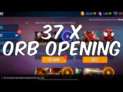 37 x ORB OPENING! PREMIUM ORBS + MORE! - Marvel Strike Force
