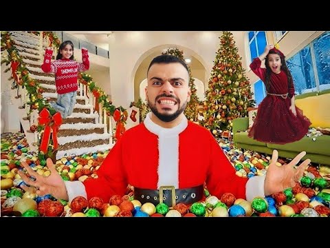 مفاجأة مريم والبنات وسرى وحولت منزلنا لمدينة كريسماس خافوا بسبب؟ !! علي سرى