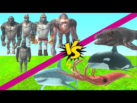 CHALLENGE 1V1-PRIMATES VS AQUATICS - ANIMAL REVOLT BATTLE SIMULATOR - ANIMAL REVOLT BATTLE SIMULATOR