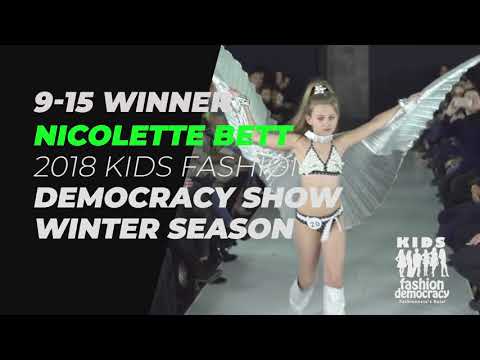Nicolette Bett 9-15 Year Old Model Winner 2018 KIDS Fashion Democracy Winter Show in NYC     