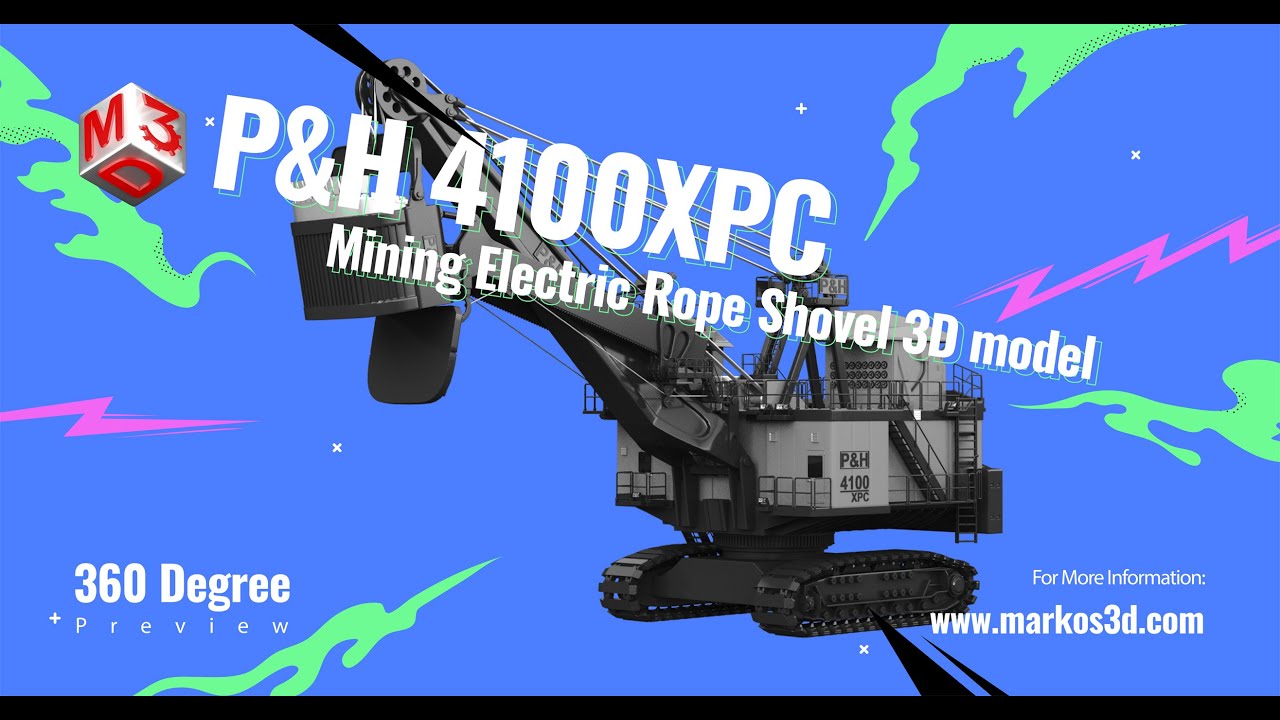 4100XPC Mining Electric Rope Shovel 3D Model