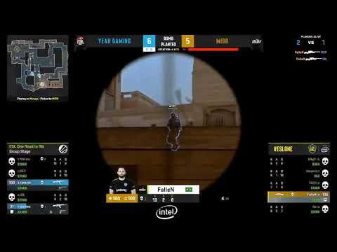 Fallen awp Clutch Mirage ESL yeah gaming vs mibr csgp