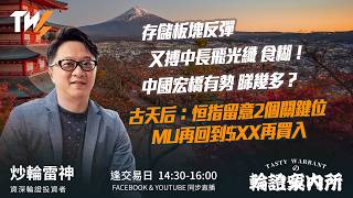 存儲板塊反彈 又搏中長飛光纖 食糊！中國宏橋有勢 睇幾多？ 古天后：恒指留意2個關鍵位 MU再回到$XX再買入 ｜雷神 Wingyu｜Tasty Warrants 2026-07-14