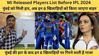 Mumbai Indians Release Player List Before IPL 2024| MI Release Player IPL  2024| Tyagi Sports Talk