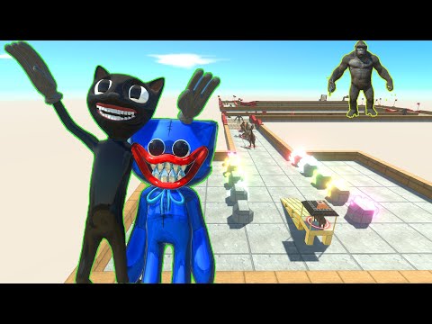 Huggy Wuggy, Cartoon Cat VS King Kong - Death Run - Animal Revolt Battle Simulator