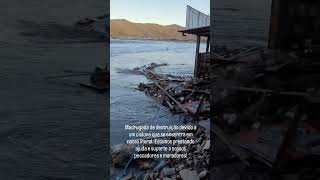 Ciclone deixa danos no Pântano do Sul