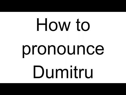 How to Pronounce Dumitru (Romanian)