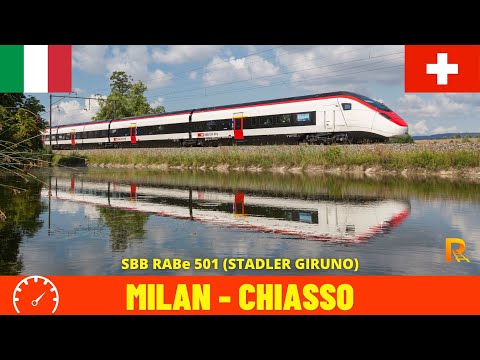 Cab Ride Milan - Como - Chiasso (Italy - Switzerland)  train driver's view in 4K
