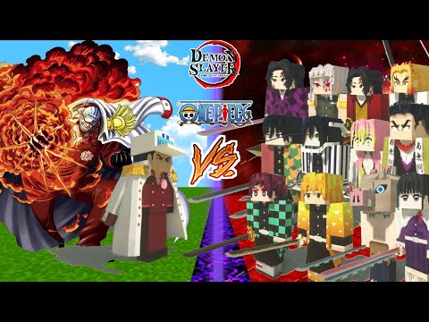 Akainu VS All demon slayer,kimetsu no yaiba - MVS GAMER Minecraft Battle