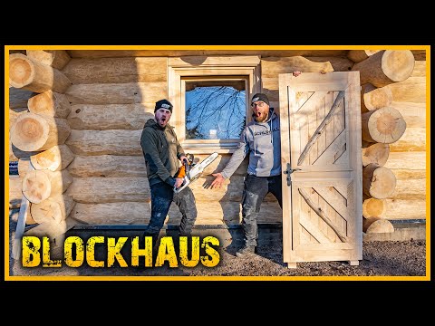 Das Blockhaus - Wie montiert man Fenster und Türen? [Part 8] - Blockhütte Naturstammhaus Canadahaus