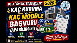 kaç kuruma ve kaç modüle başvuru yapabilirsiniz