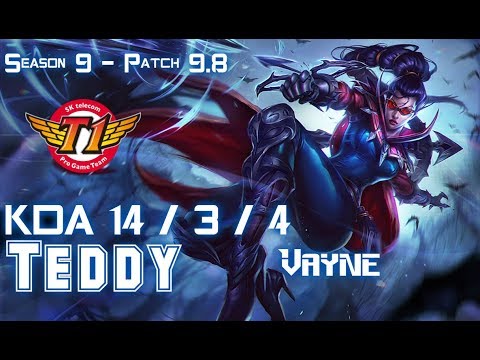 SKT T1 Teddy VAYNE vs EZREAL ADC - Patch 9.8 KR Ranked