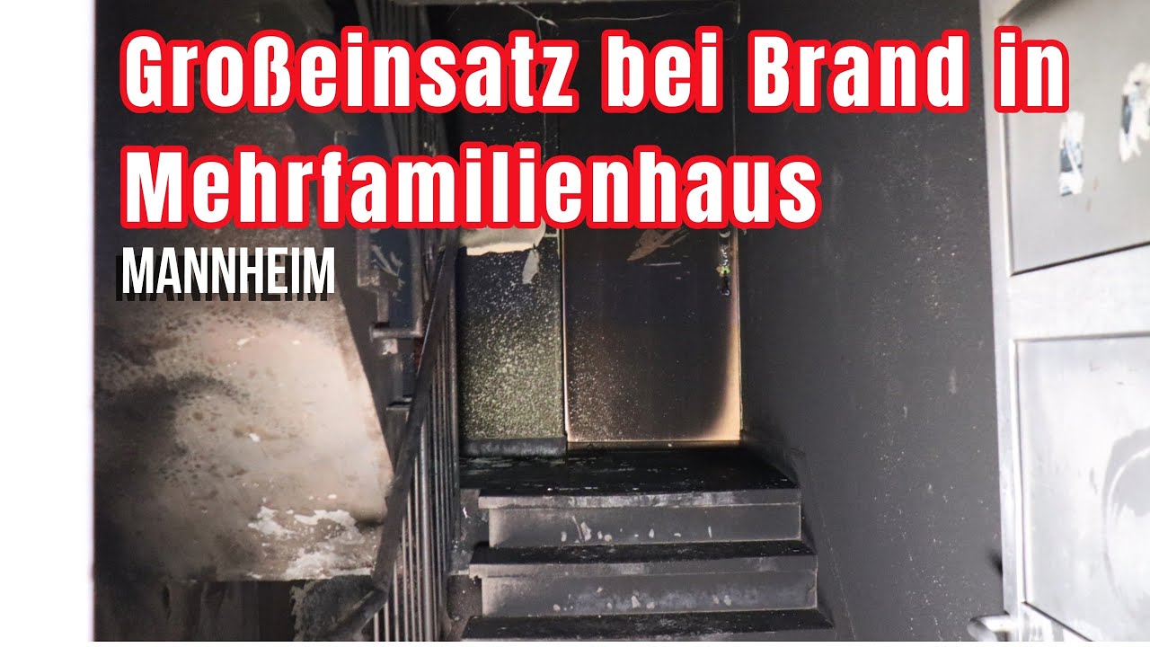 Großeinsatz in Mannheim-Schönau: Brand im Untergeschoss eines Mehrfamilienhauses versperrt Fluchtweg