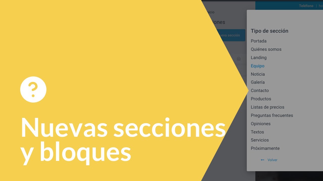 Nuevas secciones y bloques