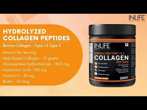 Inlife hydrolyzed collagen peptides powder with biotin, vita...