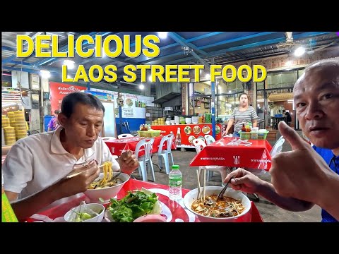 Eating street food at my homeland / Vientiane, LAOS / Ban Sybounhuang.