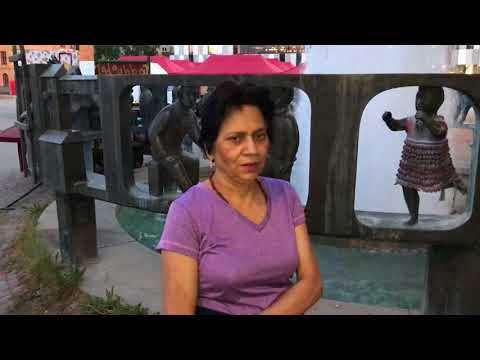 Aruna & Hari Sharma Pleasure walk Kvarnen Fountain Summer evening, Uppsala, Sweden May 29, 2018